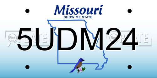 5UDM24 Missouri License Plate