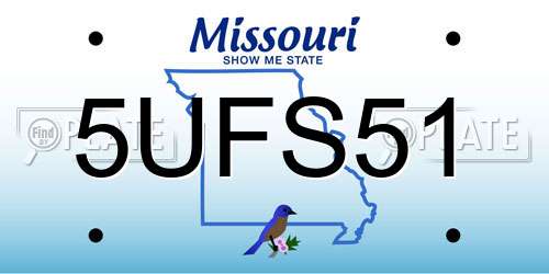 5UFS51 Missouri License Plate