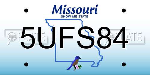 5UFS84 Missouri License Plate