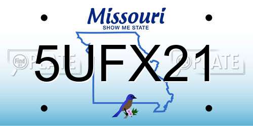 5UFX21 Missouri License Plate