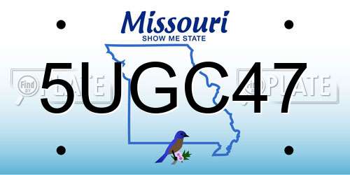 5UGC47 Missouri License Plate