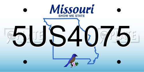 5US4075 Missouri License Plate