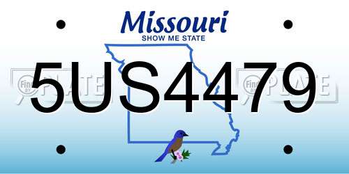 5US4479 Missouri License Plate