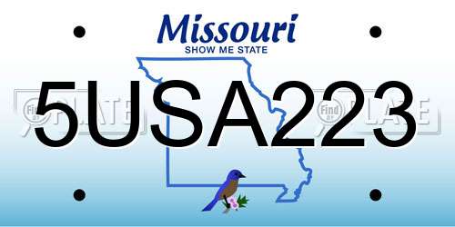 5USA223 Missouri License Plate
