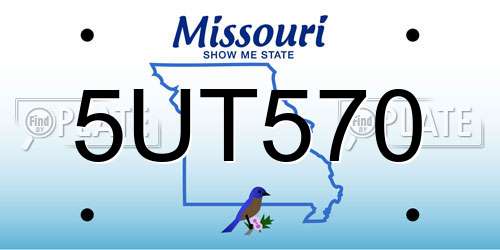 5UT570 Missouri License Plate