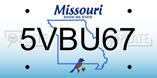 5VBU67 Missouri License Plate