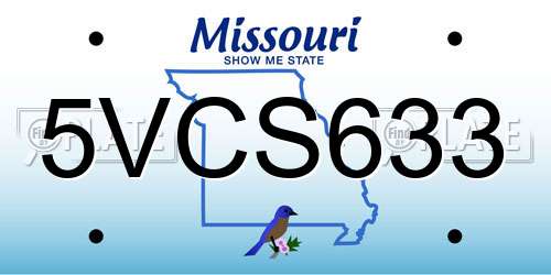 5VCS633 Missouri License Plate
