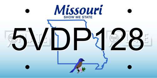 5VDP128 Missouri License Plate