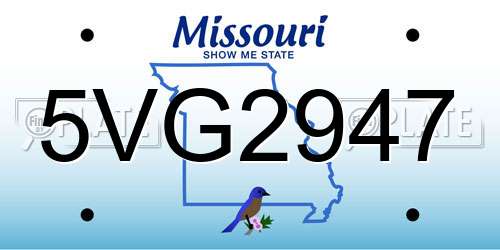5VG2947 Missouri License Plate