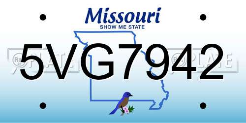5VG7942 Missouri License Plate