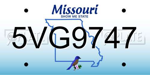 5VG9747 Missouri License Plate