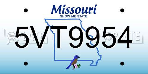 5VT9954 Missouri License Plate