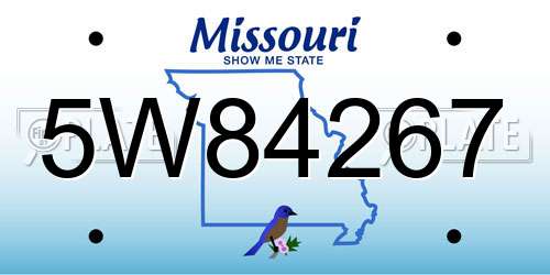 5W84267 Missouri License Plate