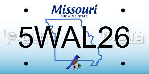 5WAL26 Missouri License Plate
