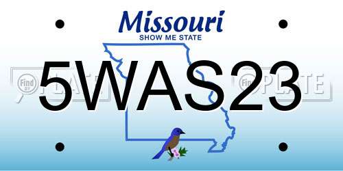 5WAS23 Missouri License Plate