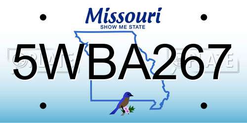 5WBA267 Missouri License Plate