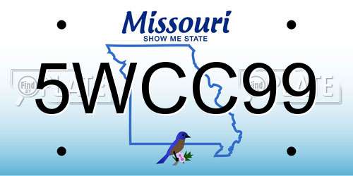 5WCC99 Missouri License Plate