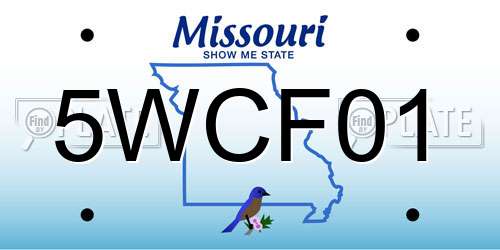 5WCF01 Missouri License Plate