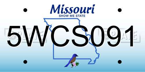 5WCS091 Missouri License Plate
