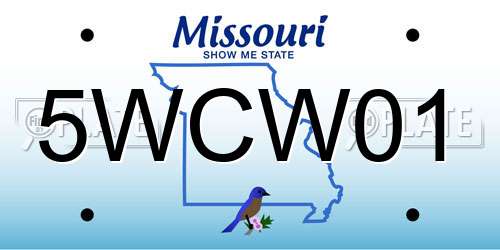 5WCW01 Missouri License Plate