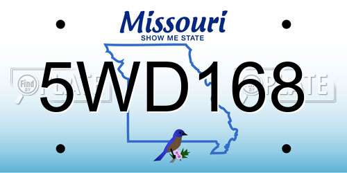 5WD168 Missouri License Plate