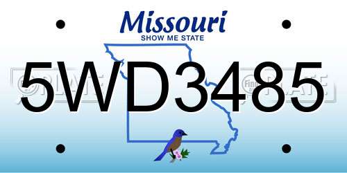 5WD3485 Missouri License Plate