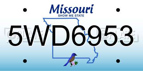 5WD6953 Missouri License Plate