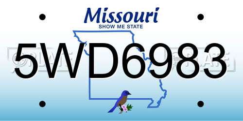 5WD6983 Missouri License Plate