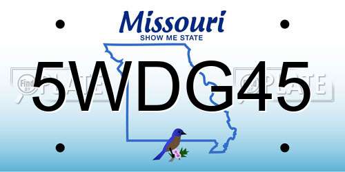 5WDG45 Missouri License Plate