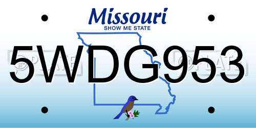 5WDG953 Missouri License Plate