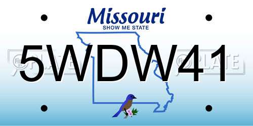 5WDW41 Missouri License Plate
