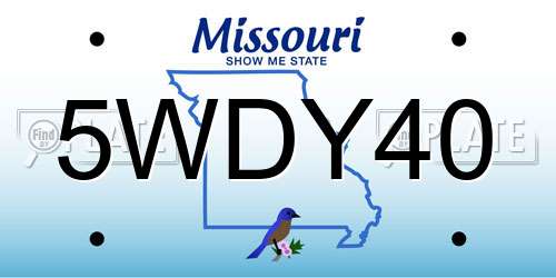 5WDY40 Missouri License Plate