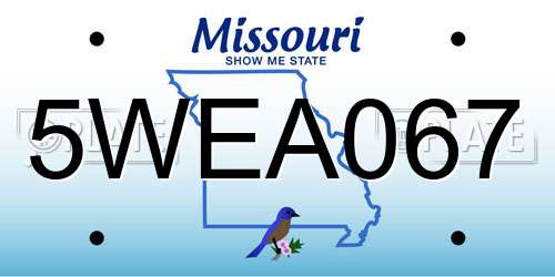 5WEA067 Missouri License Plate