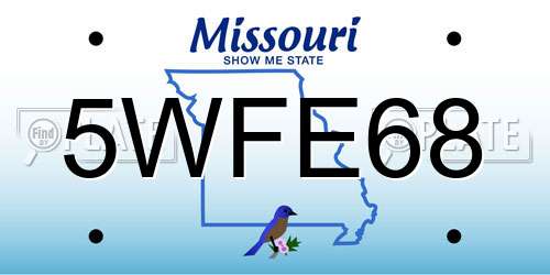 5WFE68 Missouri License Plate