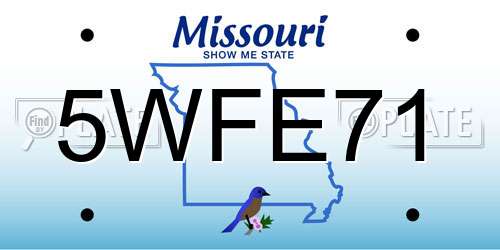 5WFE71 Missouri License Plate