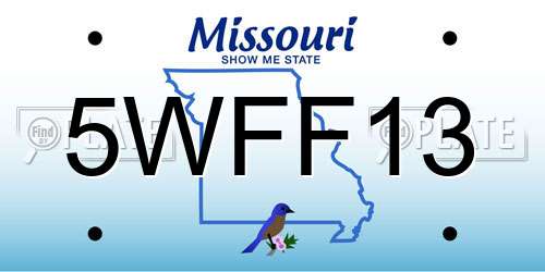 5WFF13 Missouri License Plate
