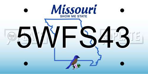 5WFS43 Missouri License Plate