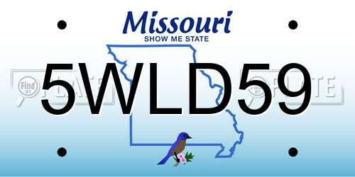 5WLD59 Missouri License Plate