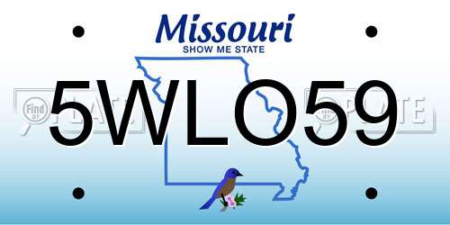 5WLO59 Missouri License Plate