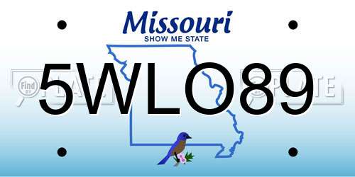 5WLO89 Missouri License Plate
