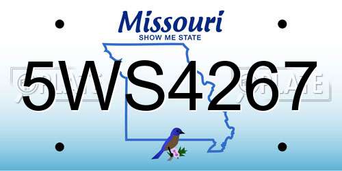 5WS4267 Missouri License Plate