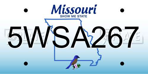 5WSA267 Missouri License Plate