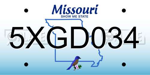 5XGD034 Missouri License Plate