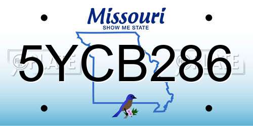 5YCB286 Missouri License Plate