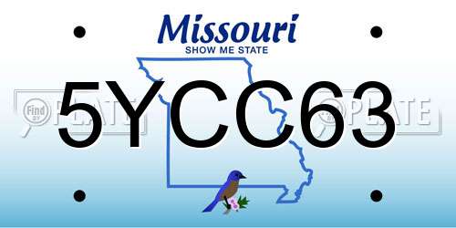 5YCC63 Missouri License Plate