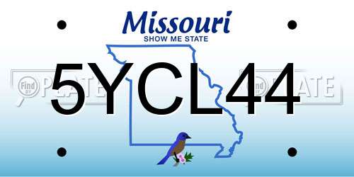 5YCL44 Missouri License Plate
