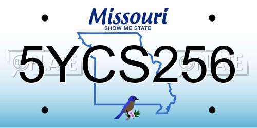 5YCS256 Missouri License Plate