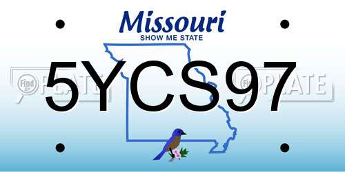 5YCS97 Missouri License Plate