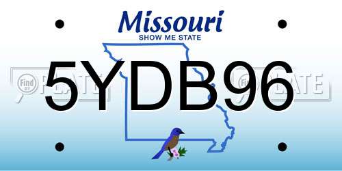 5YDB96 Missouri License Plate