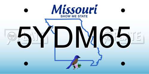 5YDM65 Missouri License Plate